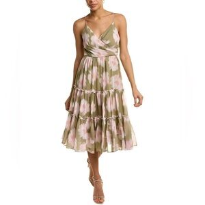 ✨Sachin + Babi Dalia Midi Dress Ika Scatter Floral Green Size 8